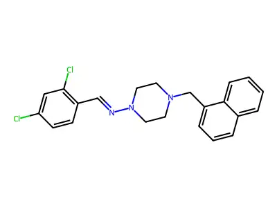 N-(2,4-Dichlorobenzylidene)-4-(1-naphthylmethyl)-1-piperazinamine structure