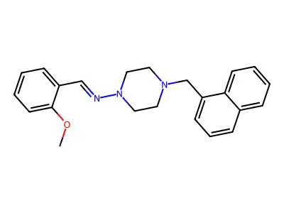 N-[(E)-(2-methoxyphenyl)methylidene]-4-(1-naphthylmethyl)-1-piperazinamine structure