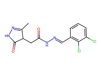 N'-[(E)-(2,3-dichlorophenyl)methylidene]-2-(3-methyl-5-oxo-4,5-dihydro-1H-pyrazol-4-yl)acetohydrazide structure