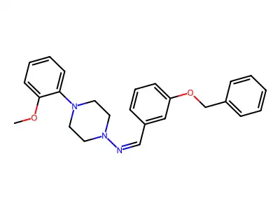 N-{(E)-[3-(benzyloxy)phenyl]methylidene}-4-(2-methoxyphenyl)piperazin-1-amine structure