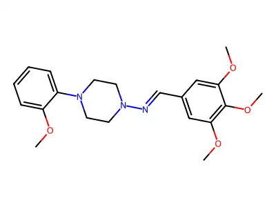 4-(2-methoxyphenyl)-N-[(E)-(3,4,5-trimethoxyphenyl)methylidene]piperazin-1-amine structure