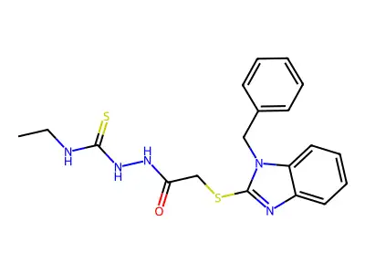 1-[[2-(1-Benzylbenzimidazol-2-yl)sulfanylacetyl]amino]-3-ethylthiourea structure