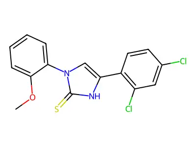 4-(2,4-dichlorophenyl)-1-(2-methoxyphenyl)-1H-imidazole-2-thiol structure