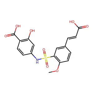 (E)-4-(5-(2-carboxyvinyl)-2-methoxyphenylsulfonamido)-2-hydroxybenzoic acid structure