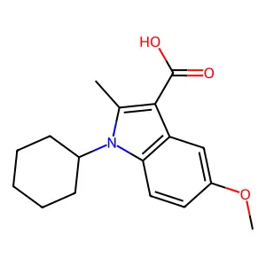 1-cyclohexyl-5-methoxy-2-methyl-1H-indole-3-carboxylic acid structure