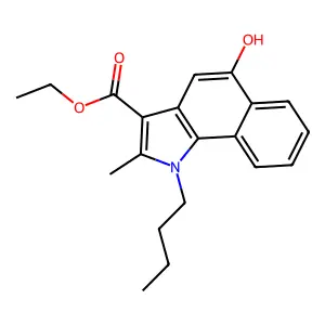 ethyl 1-butyl-5-hydroxy-2-methyl-1H-benzo[g]indole-3-carboxylate structure