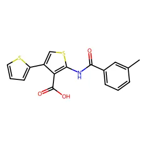 2-[(3-Methylbenzoyl)amino]-2',4-bithiophene-3-carboxylic acid structure