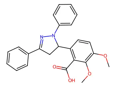 6-(1,3-diphenyl-4,5-dihydro-1H-pyrazol-5-yl)-2,3-dimethoxybenzoic acid structure
