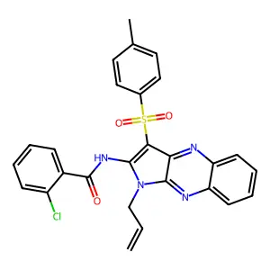 N-(1-allyl-3-tosyl-1H-pyrrolo[2,3-b]quinoxalin-2-yl)-2-chlorobenzamide structure