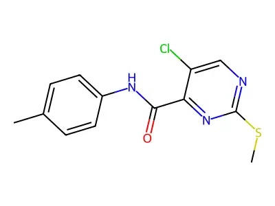 5-chloro-N-(4-methylphenyl)-2-(methylsulfanyl)pyrimidine-4-carboxamide structure