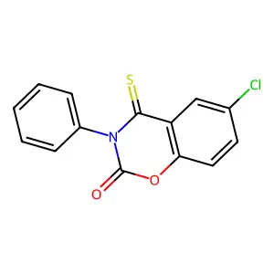 6-chloro-3-phenyl-4-thioxo-1,3-benzoxazin-2-one structure