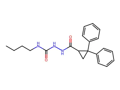 1-Butyl-3-[(2,2-diphenylcyclopropanecarbonyl)amino]urea structure