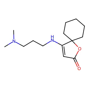 4-{[3-(Dimethylamino)propyl]amino}-1-oxaspiro[4.5]dec-3-en-2-one structure