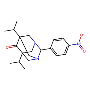 5,7-Diisopropyl-2-(4-nitrophenyl)-1,3-diazaadamantan-6-one structure