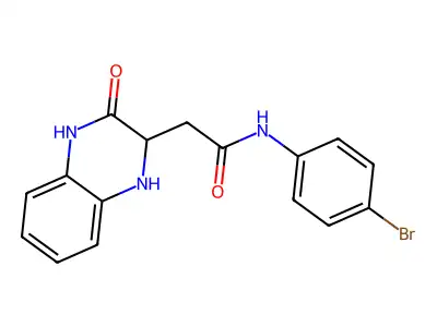 N-(4-bromophenyl)-2-(3-oxo-1,2,3,4-tetrahydroquinoxalin-2-yl)acetamide structure
