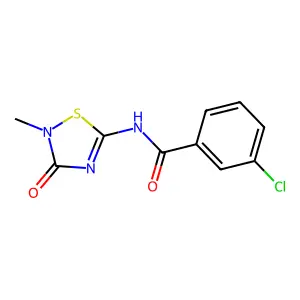 3-chloro-N-(2-methyl-3-oxo-1,2,4-thiadiazol-5-yl)benzamide structure