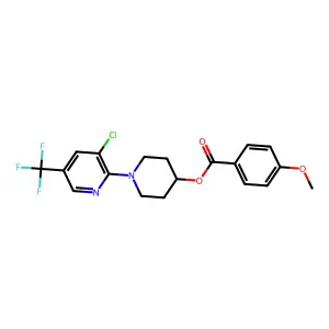 1-[3-chloro-5-(trifluoromethyl)-2-pyridinyl]-4-piperidinyl 4-methoxybenzenecarboxylate structure