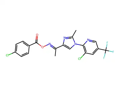 [1-[1-[3-chloro-5-(trifluoromethyl)pyridin-2-yl]-2-methylimidazol-4-yl]ethylideneamino] 4-chlorobenzoate structure