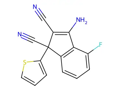 3-amino-4-fluoro-1-(2-thienyl)-1H-indene-1,2-dicarbonitrile structure