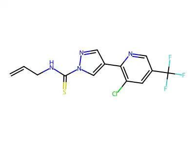 N-allyl-4-[3-chloro-5-(trifluoromethyl)-2-pyridinyl]-1H-pyrazole-1-carbothioamide structure