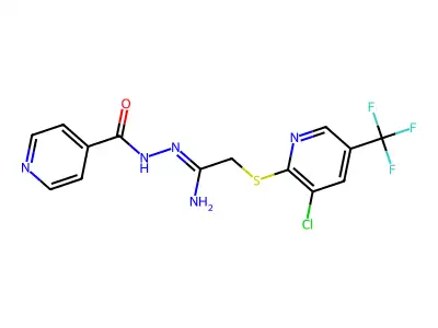 N'-(2-{[3-chloro-5-(trifluoromethyl)-2-pyridinyl]sulfanyl}ethanimidoyl)isonicotinohydrazide structure