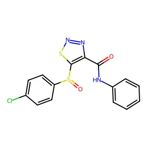 5-[(4-chlorophenyl)sulfinyl]-N-phenyl-1,2,3-thiadiazole-4-carboxamide structure