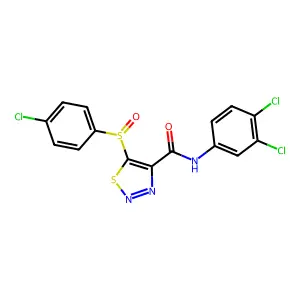 5-(4-chlorophenyl)sulfinyl-N-(3,4-dichlorophenyl)thiadiazole-4-carboxamide structure