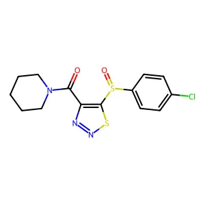 {5-[(4-Chlorophenyl)sulfinyl]-1,2,3-thiadiazol-4-yl}(piperidino)methanone structure