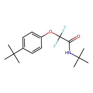N-tert-butyl-2-(4-tert-butylphenoxy)-2,2-difluoroacetamide structure