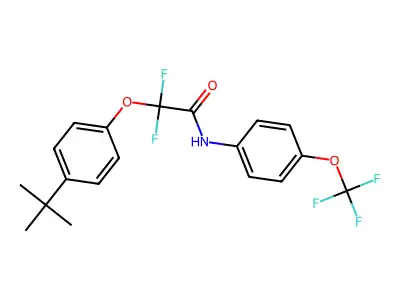2-(4-tert-butylphenoxy)-2,2-difluoro-N-[4-(trifluoromethoxy)phenyl]acetamide structure