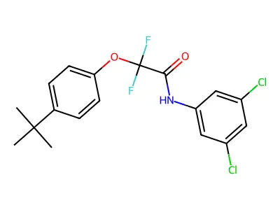 2-(4-tert-butylphenoxy)-N-(3,5-dichlorophenyl)-2,2-difluoroacetamide structure