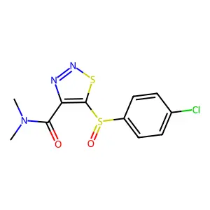 5-[(4-chlorophenyl)sulfinyl]-N,N-dimethyl-1,2,3-thiadiazole-4-carboxamide structure