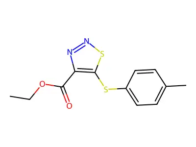 Ethyl 5-[(4-methylphenyl)sulfanyl]-1,2,3-thiadiazole-4-carboxylate structure