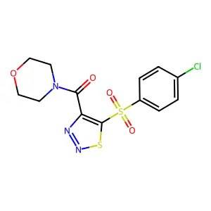 {5-[(4-Chlorophenyl)sulfonyl]-1,2,3-thiadiazol-4-yl}(morpholino)methanone structure