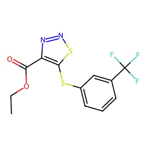 Ethyl 5-{[3-(trifluoromethyl)phenyl]sulfanyl}-1,2,3-thiadiazole-4-carboxylate structure