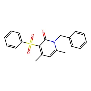 1-benzyl-4,6-dimethyl-3-(phenylsulfonyl)-2(1H)-pyridinone structure