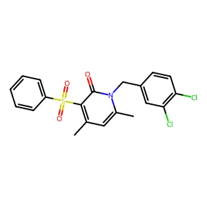 1-(3,4-dichlorobenzyl)-4,6-dimethyl-3-(phenylsulfonyl)-2(1H)-pyridinone structure