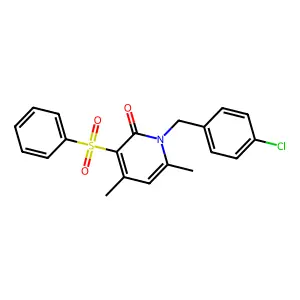 1-(4-chlorobenzyl)-4,6-dimethyl-3-(phenylsulfonyl)-2(1H)-pyridinone structure