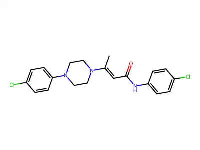 N-(4-chlorophenyl)-3-[4-(4-chlorophenyl)piperazin-1-yl]but-2-enamide structure