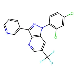 1-(2,4-dichlorophenyl)-3-(3-pyridinyl)-6-(trifluoromethyl)-1H-pyrazolo[4,3-b]pyridine structure