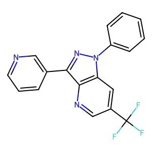 1-phenyl-3-(3-pyridinyl)-6-(trifluoromethyl)-1H-pyrazolo[4,3-b]pyridine structure