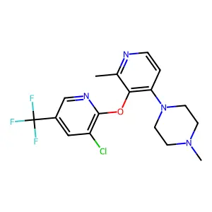 1-(3-((3-Chloro-5-(trifluoromethyl)-2-pyridinyl)oxy)-2-methyl-4-pyridinyl)-4-methylpiperazine structure