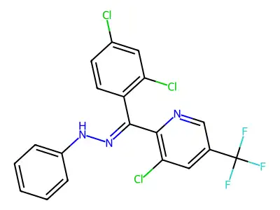 N-[[[3-chloro-5-(trifluoromethyl)pyridin-2-yl]-(2,4-dichlorophenyl)methylidene]amino]aniline structure