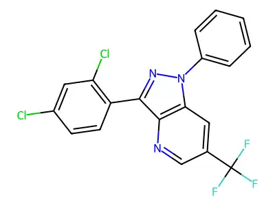 3-(2,4-dichlorophenyl)-1-phenyl-6-(trifluoromethyl)-1H-pyrazolo[4,3-b]pyridine structure