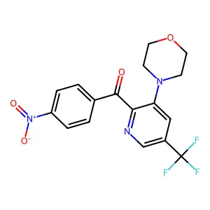 [3-Morpholino-5-(trifluoromethyl)-2-pyridinyl](4-nitrophenyl)methanone structure