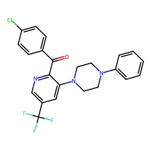 (4-chlorophenyl)[3-(4-phenylpiperazino)-5-(trifluoromethyl)-2-pyridinyl]methanone structure