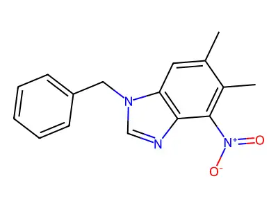 1-benzyl-5,6-dimethyl-4-nitro-1H-1,3-benzimidazole structure