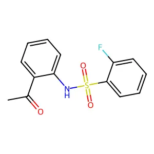 N-(2-acetylphenyl)-2-fluorobenzenesulfonamide structure
