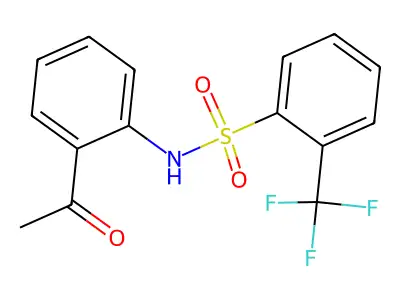 N-(2-acetylphenyl)-2-(trifluoromethyl)benzenesulfonamide structure
