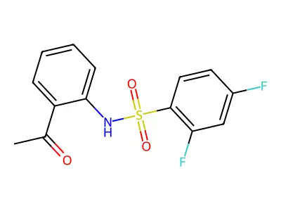 N-(2-acetylphenyl)-2,4-difluorobenzenesulfonamide structure